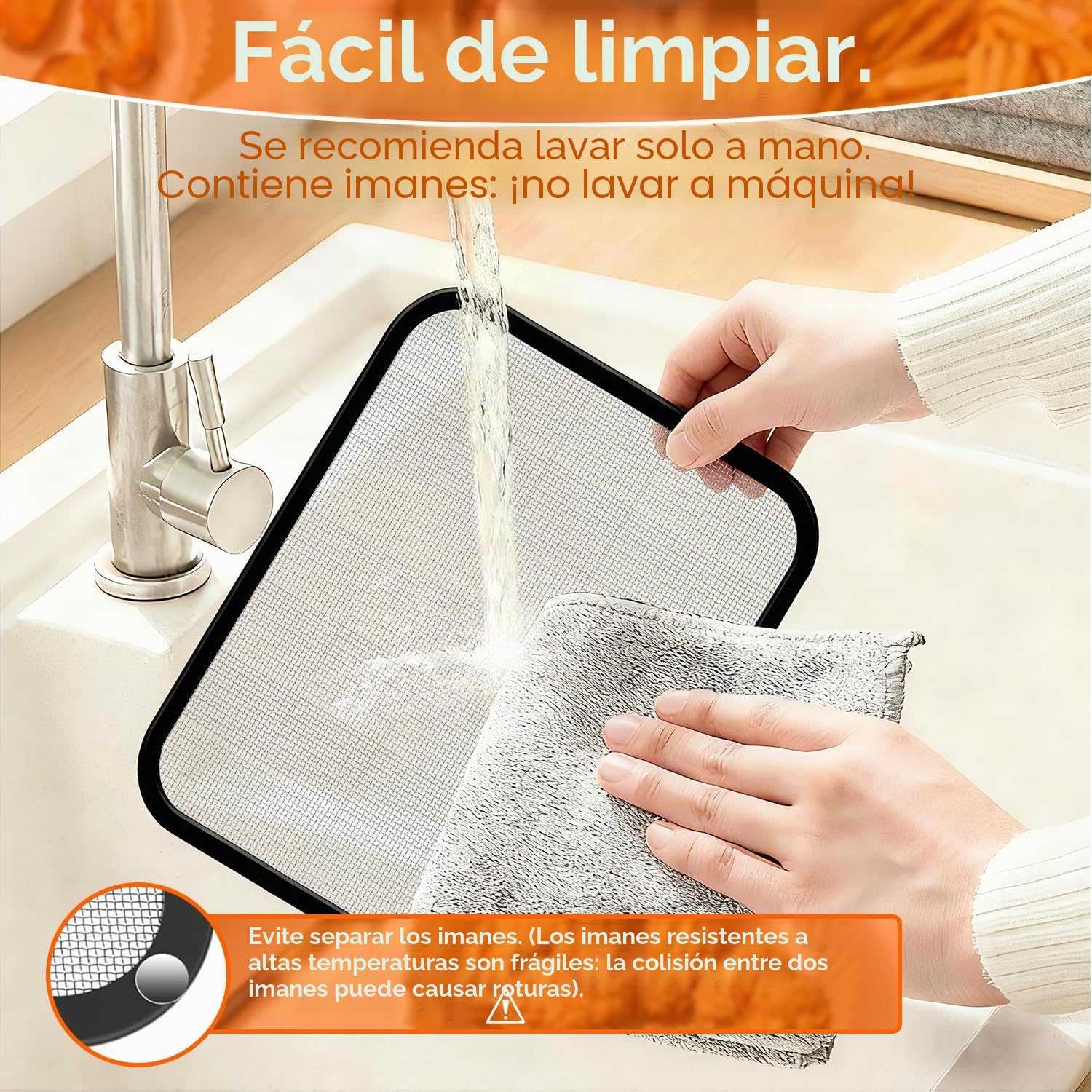 2 Piezas Protección Contra Salpicaduras de Malla Fina de Acero Inoxidable para Cosori Airfryer 8,5 L/Dual Blaze TwinFry 10 L, Para Cosori CAF-R901-AEU 8.5L, accesorios Cosori Airfryer,Reutilizable