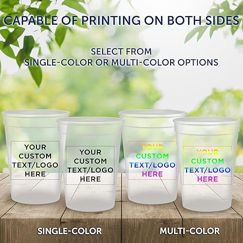 Miniatura 6 de Vasos de plástico desechables personalizados de 12 onzas. Juego de 10, paquete personalizado a granel, perfecto para verano, eventos deportivos,