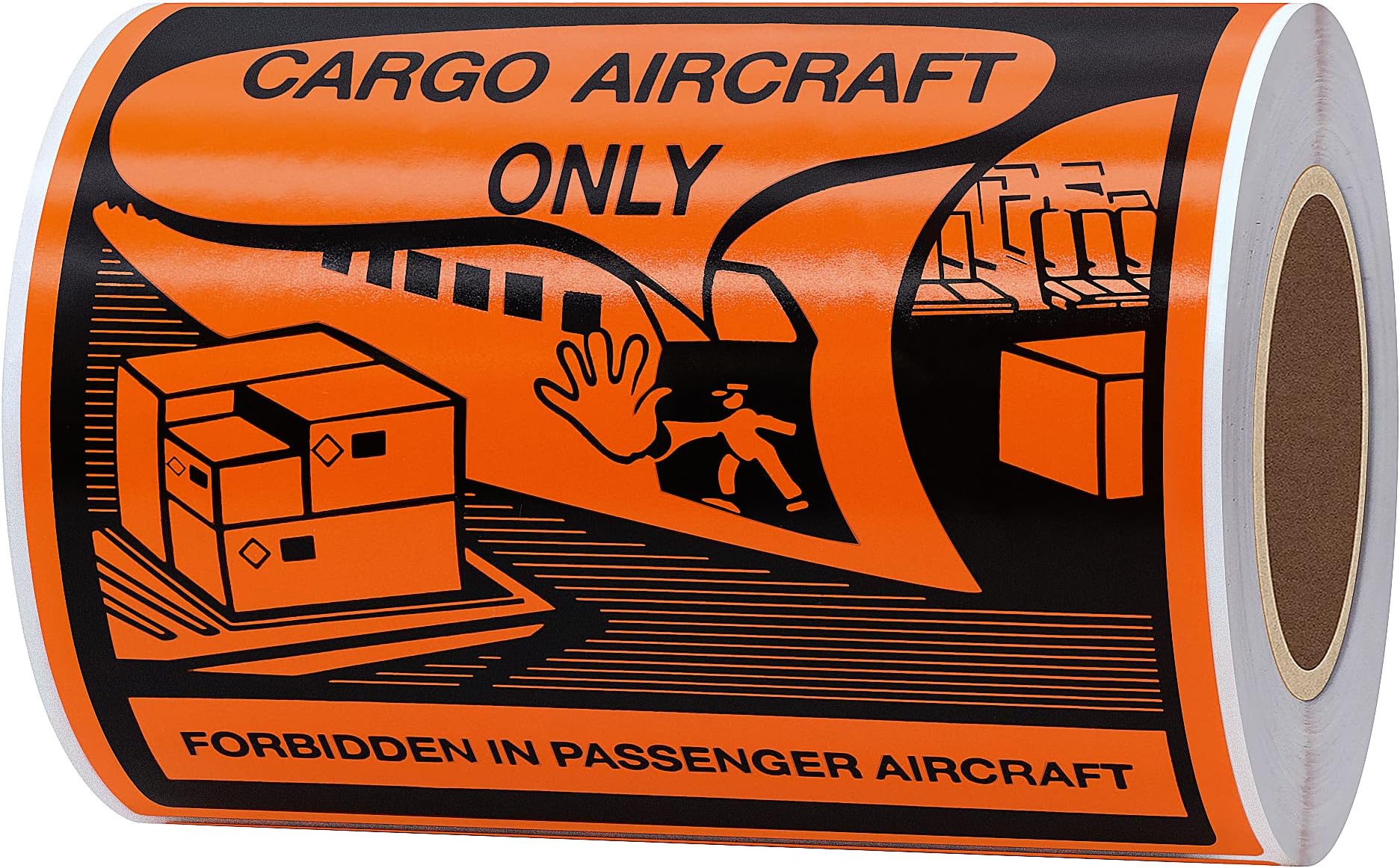 Hybsk Cargo Aircraft Only Warning Labels 4 x 4 Inch Total 100 Adhesive Stickers On a Roll
