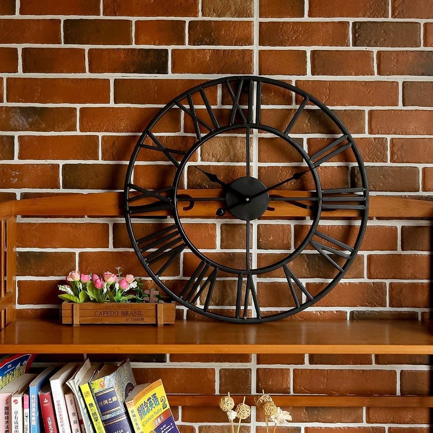 Wall Clock,Outdoor Garden Classic Vintage Wall Mounted Clock Large Weatherproof with Roman Numerals, Diter 40CM