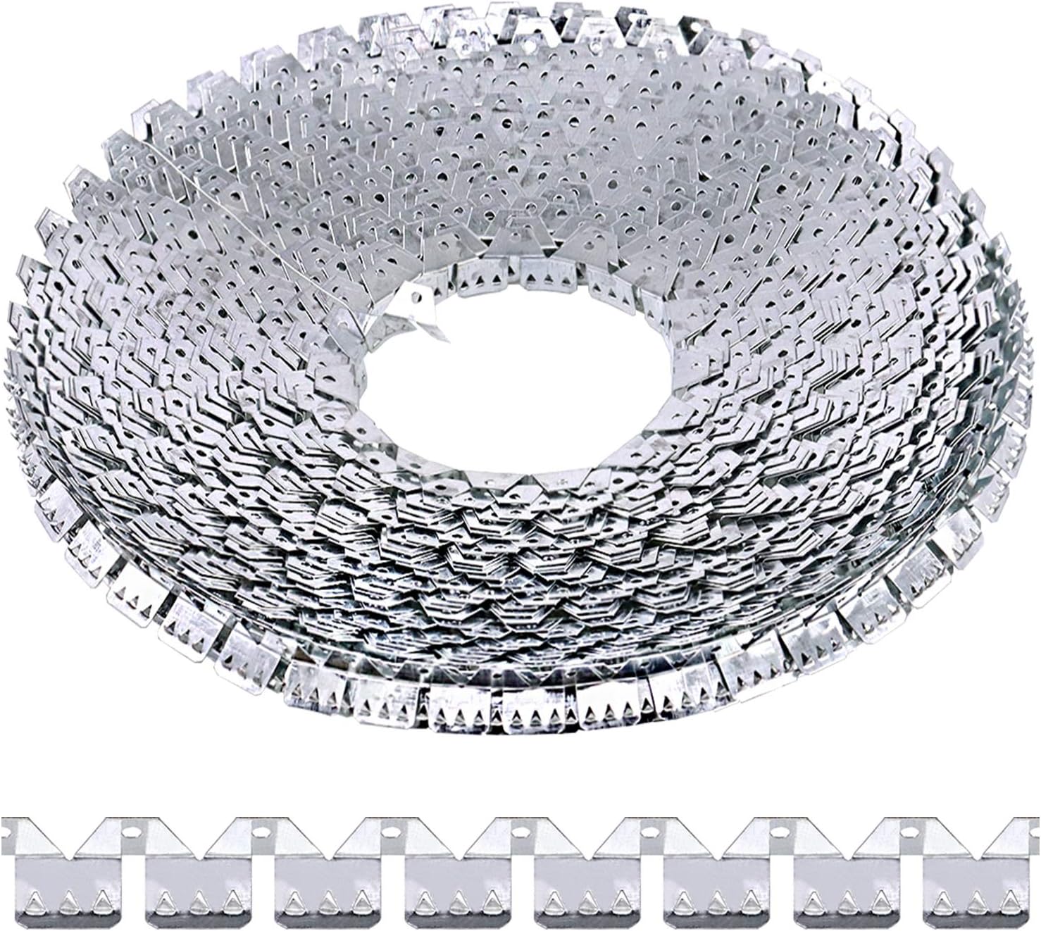 65 ft Flexible Metal Tack Strip Three-Tooth Upholstery Premium Heavy Duty Curve Ease Grip for Furniture, Chairs, Sofa, Bed Repair