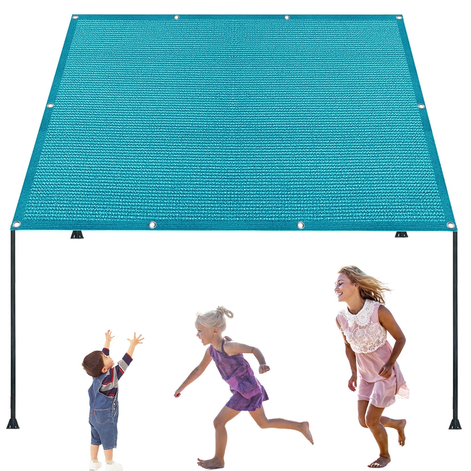 Malla sombra rectangular de 0.7x2.4 m en color azul cielo para camping