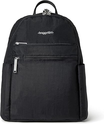 Baggallini Mochila antirrobo Securtex para vacaciones, Negro, talla única