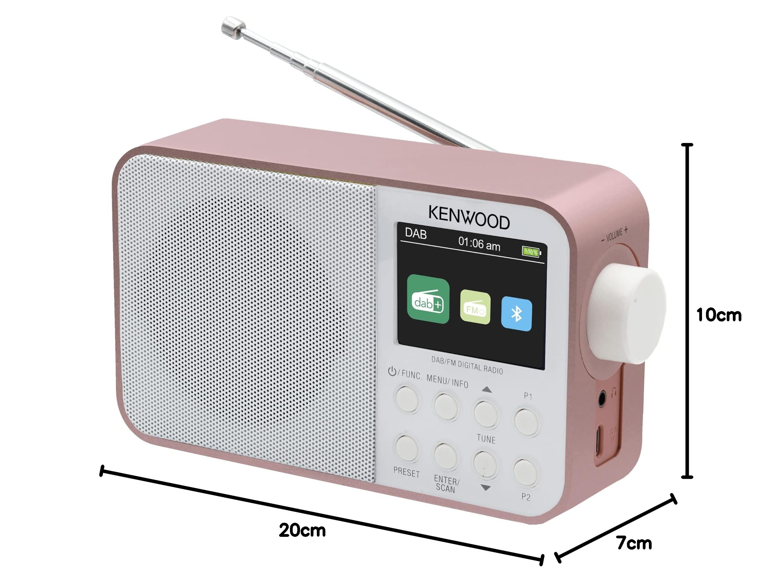 Kenwood CR-33DAB-B Draagbare DAB radio et bluetooth, geïntegreerde