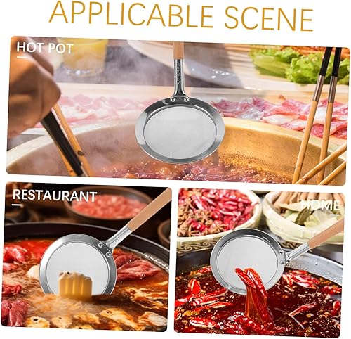Miniatura 7 de BESPORTBLE Colador de olla caliente Freidora de malla Colador de malla Skimmer Sopa Skimmer Cocinar Skimmers Aceite grasa Skimmer Colador Cuchara