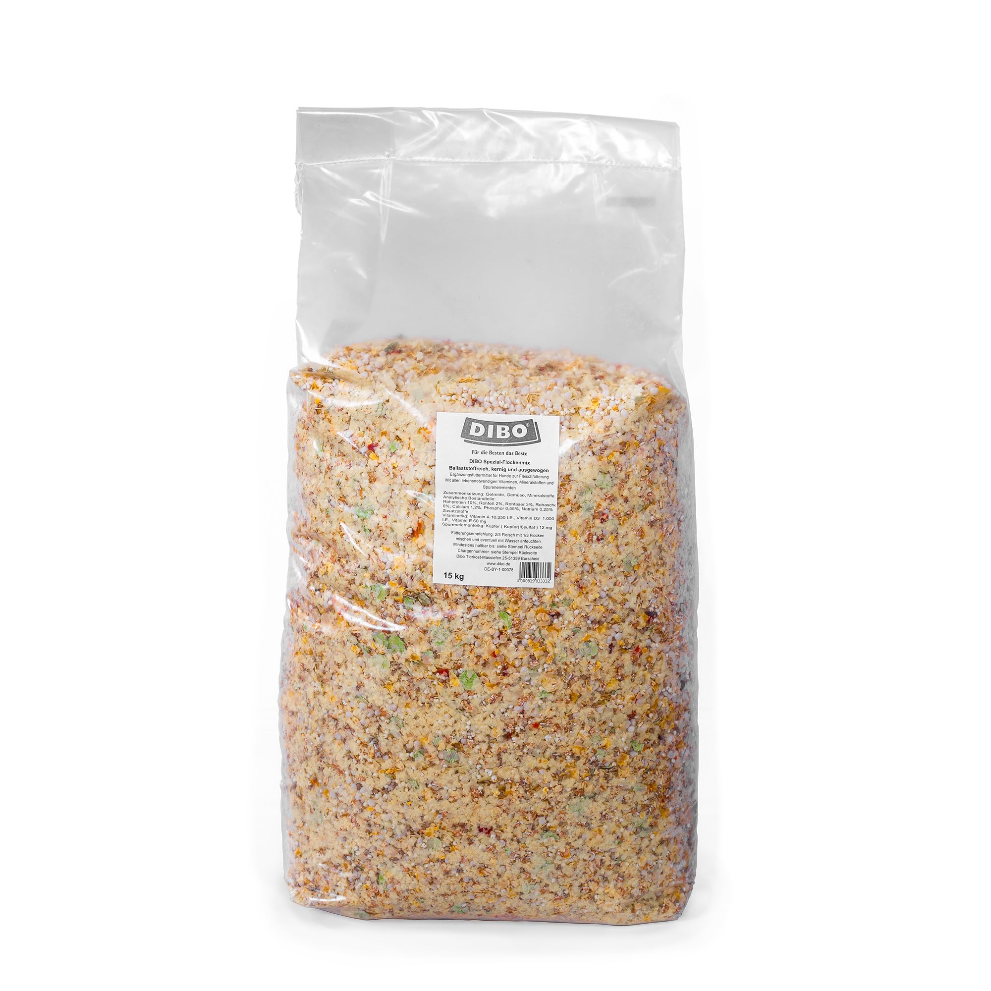 Spezial-Flocken-Mix, 15kg-Sack, Nahrungsergänzung als gesunde, natürliche Ernährung für Hunde von DIBO, Hundefutter, Barf, B.A.R.F.
