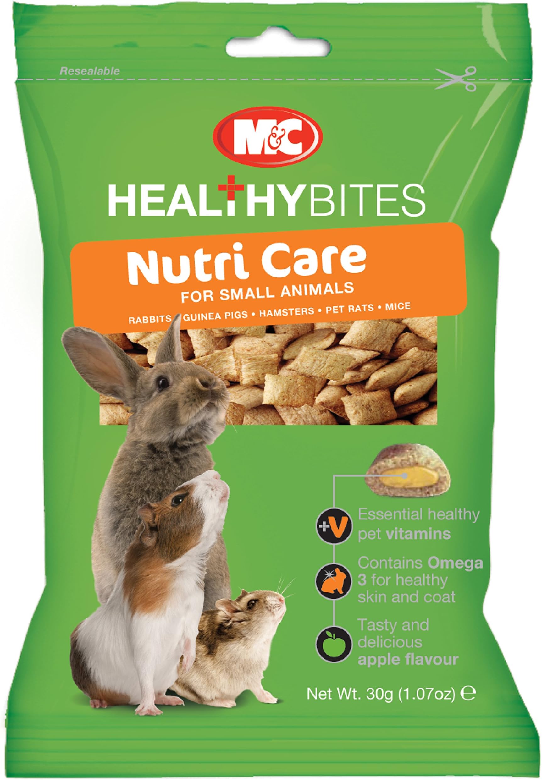 Healthy Bites Nutri-Care Small Animal Treats - 3 x 30g packs