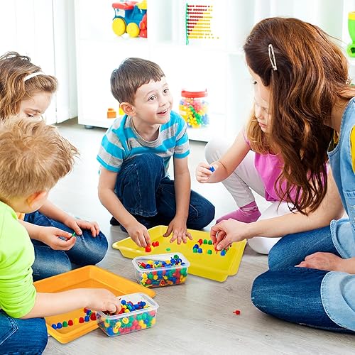 Vista 20 de Paquete de 10 bandejas de plástico para arte: bandejas sensoriales de 8 colores para manualidades y proyectos de bricolaje para niños