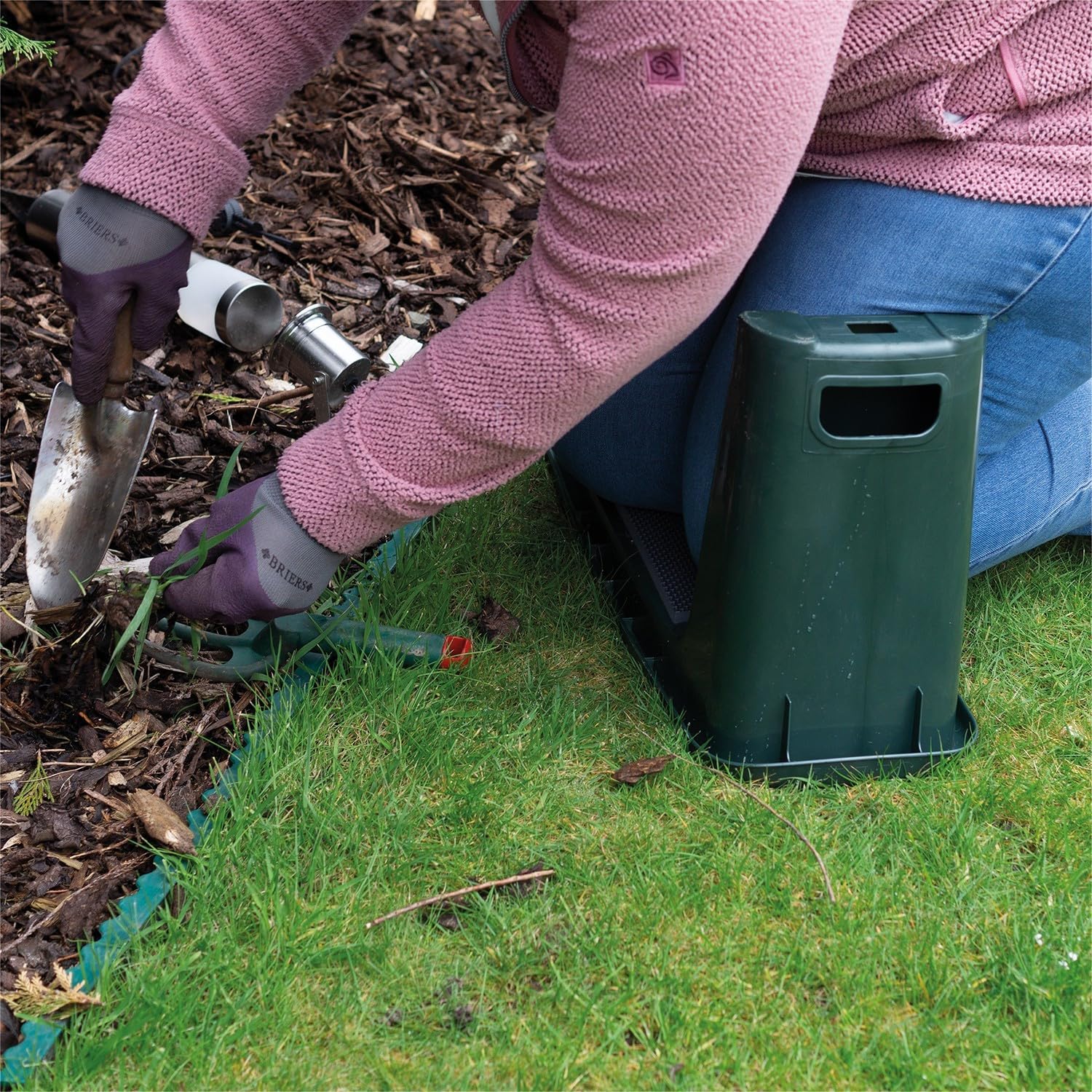 ALTAI Tabouret Agenouilloir de Jardin Rembourré avec Siège et Rangement d'Outils