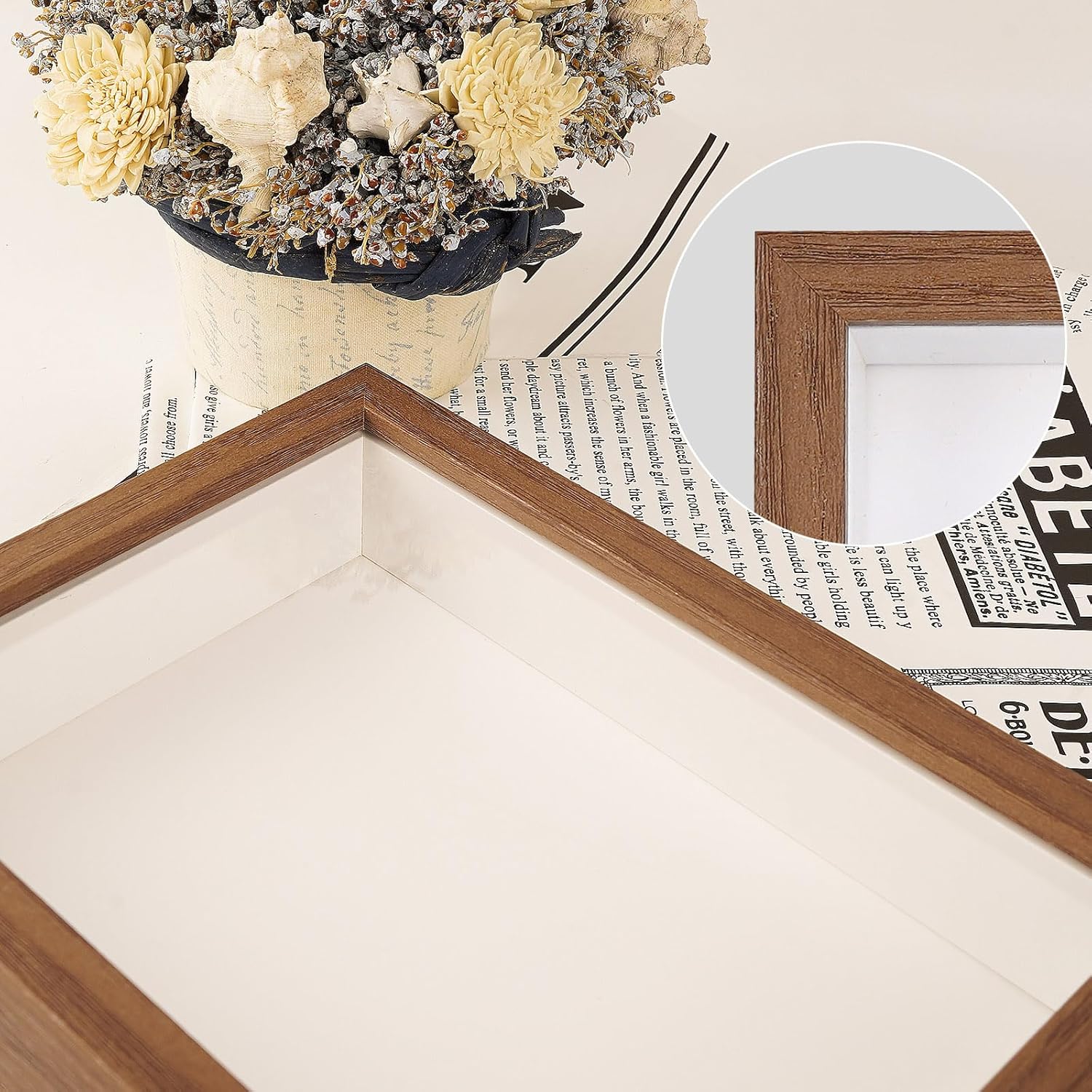 5x7 Shadow Box Frame Display Case, 1" Depth Picture Poster Frame, Display Case Box for Memorabilia, Crafts, Tickets and Photos