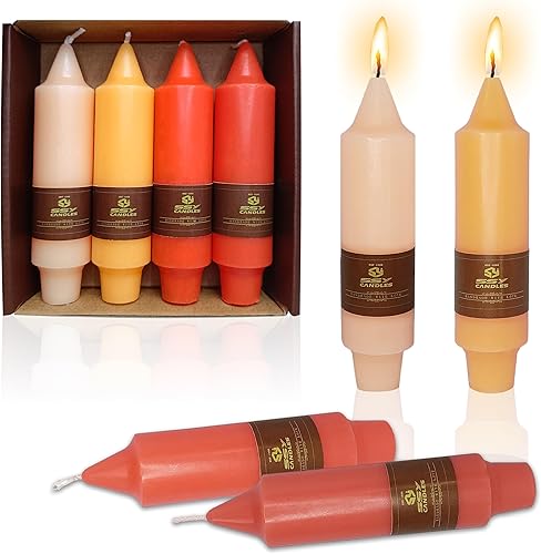 Velas cónicas cortas de colores de 5 pulgadas, velas cónicas color naranja, velas sin perfume para Halloween, día de Acción de Gracias, cena,