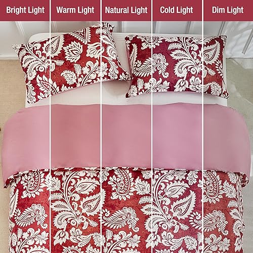 Miniatura 102 de Lekesky Juego de funda de edredón tamaño King, de microfibra suave, bohemio, azteca, azul, bohemio, con cierre de cremallera, lazos en las esquinas