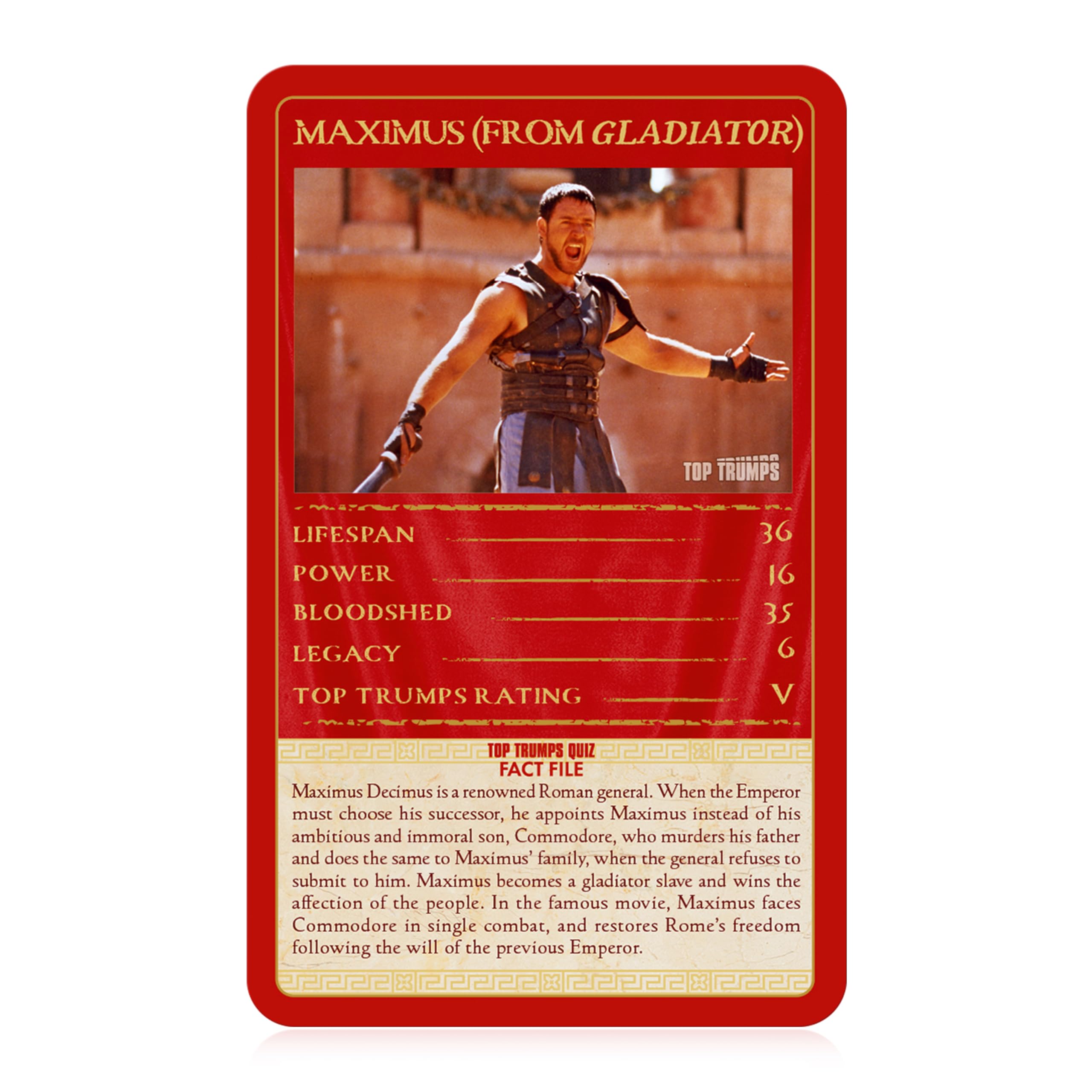 Top Trumps The Roman Empire Limited Edition Card Game, Red, Gold, and White, 12 cm x 8.5 cm x 1.9 cm (Diameter: 15.5 cm) - Image 2
