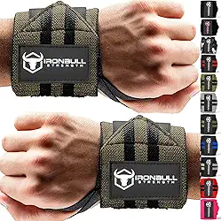 Envoltórios de pulso para halterofilismo (aprovados pela USPA e IPL) - Alças de pulso de qualidade premium de 45,72 cm para levantamento de peso - Faixas de pulso para levantamento de peso com alça