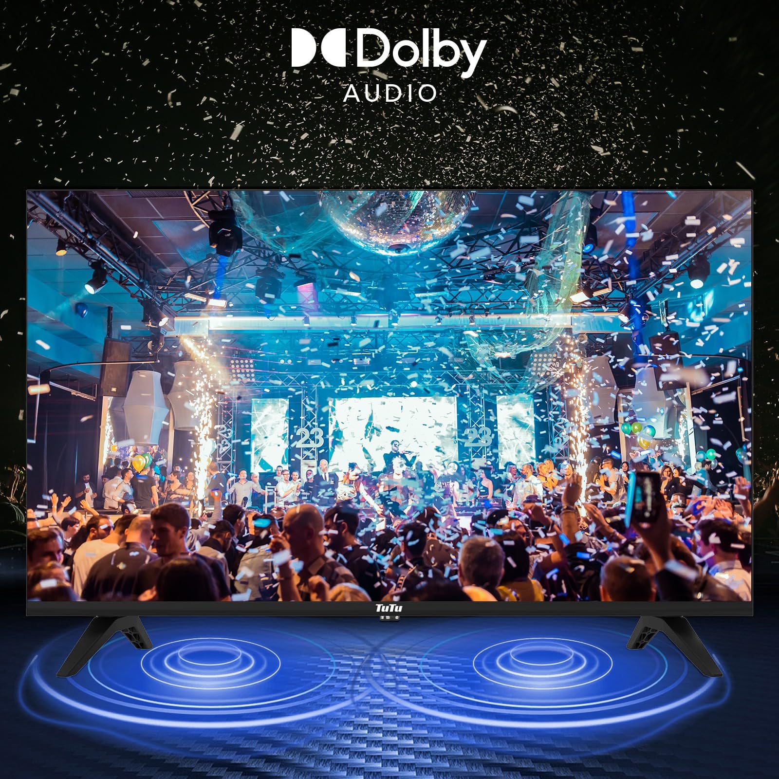 TuTu TV 42 Pouces (107 cm) LED Full HD Télévision avec Triple Tuner (DVB-C / T2 / S2), HDMI, CI+, Lecteur multimédia USB, Mode hôtel, Dolby Audio - TUB42FD1N