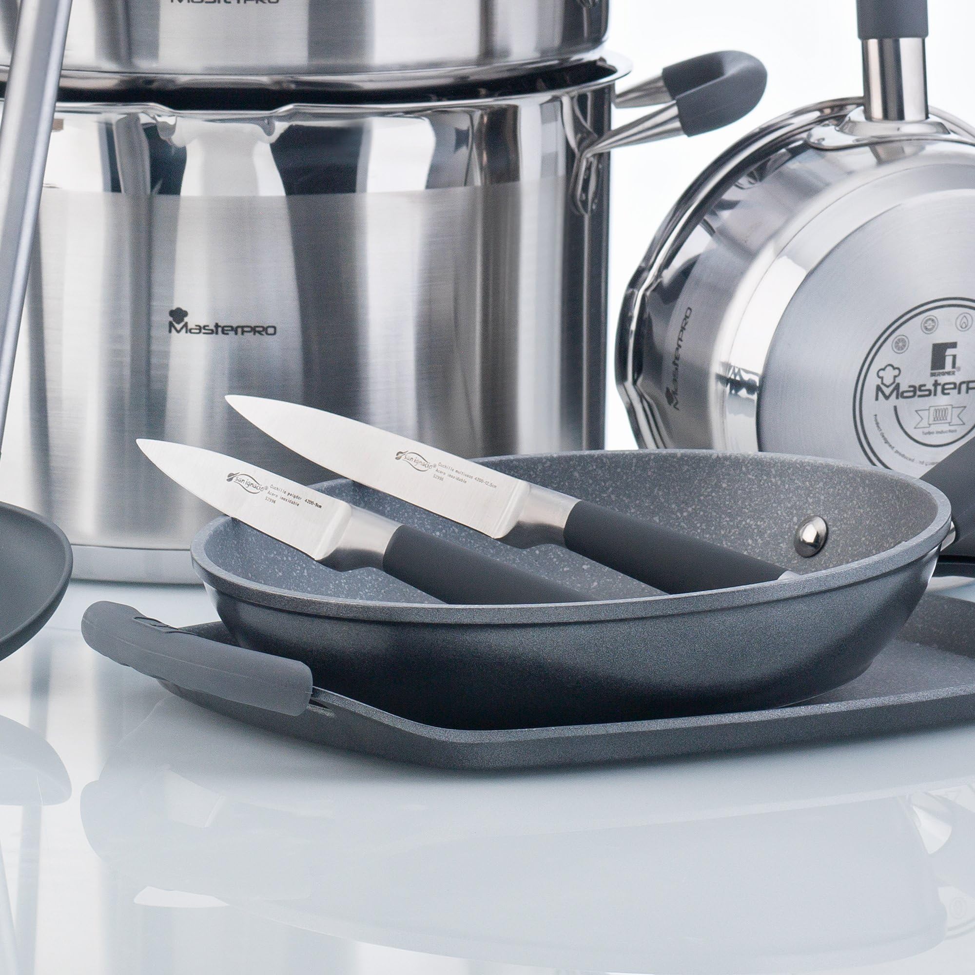 Image secondaire de Batterie de Cuisine 8 Pièces avec Poêles et Couteaux San Ignacio