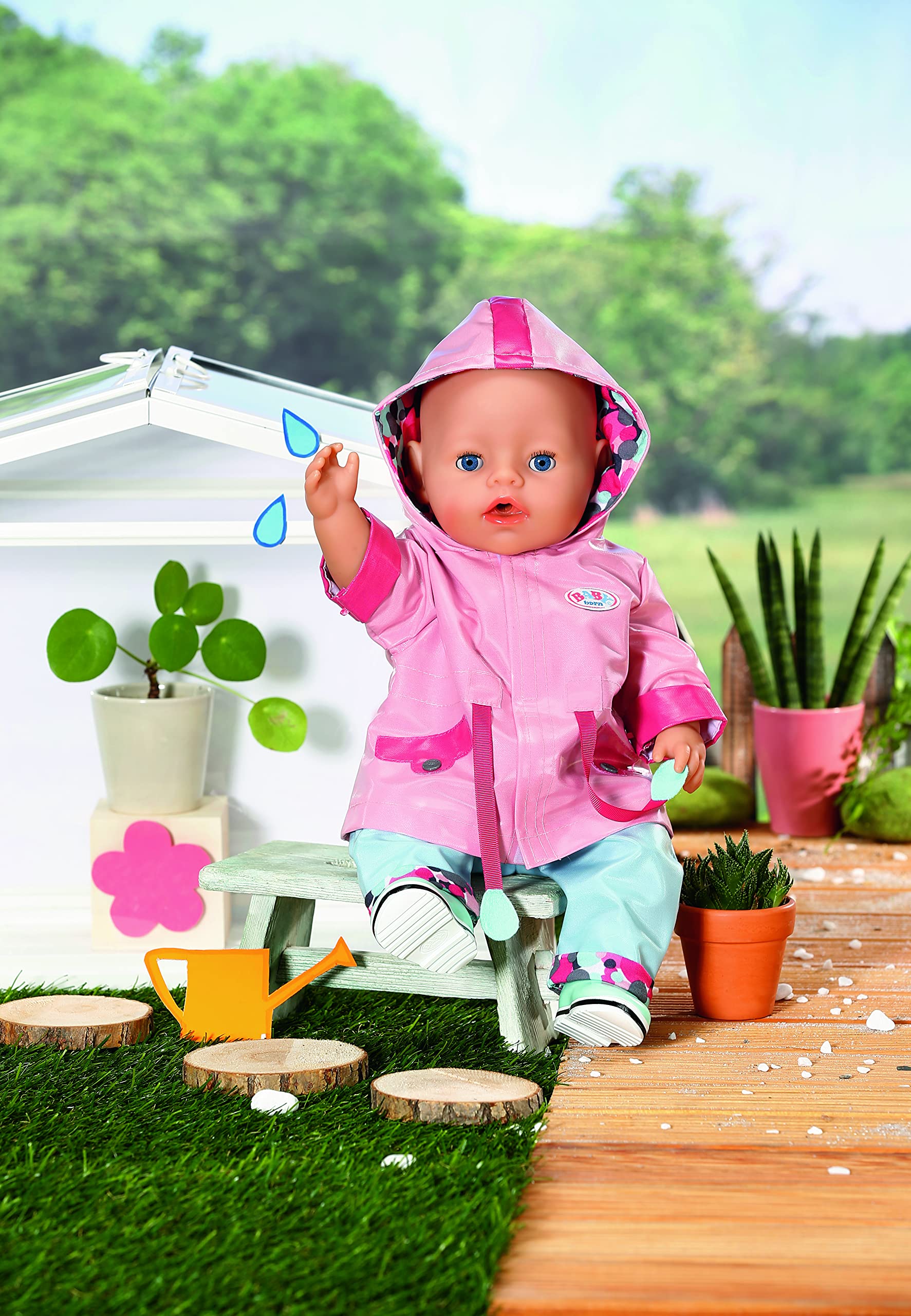 BABY born 832578 Deluxe Rain Set-Fits Dolls up to 43cm Includes Raincoat, Trouses and Wellington Boots-Suitable for Children Aged 3+ years-832578