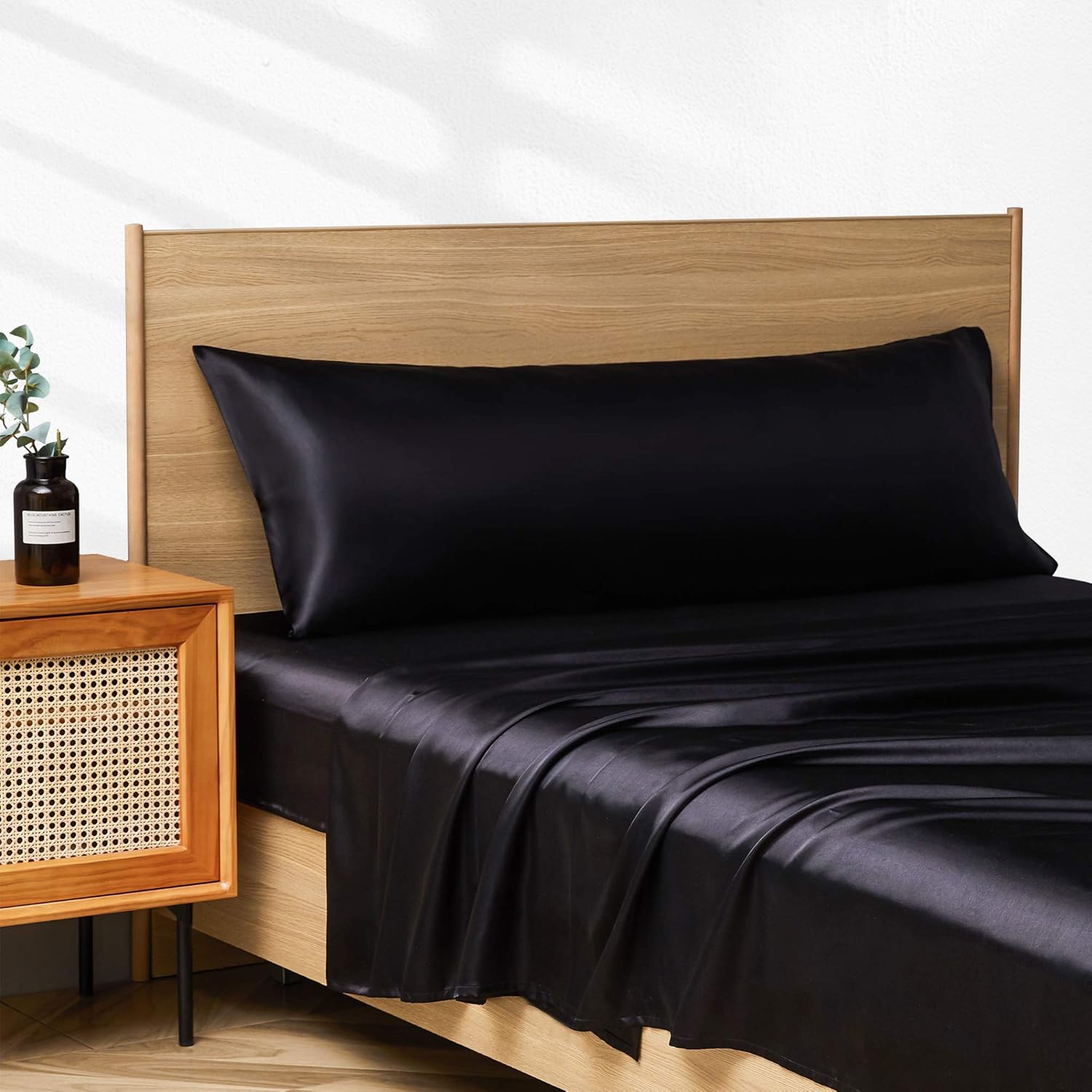 Candoury Satin Body Pillow Cover, 20x54 inches Silk Satin Body Pillow