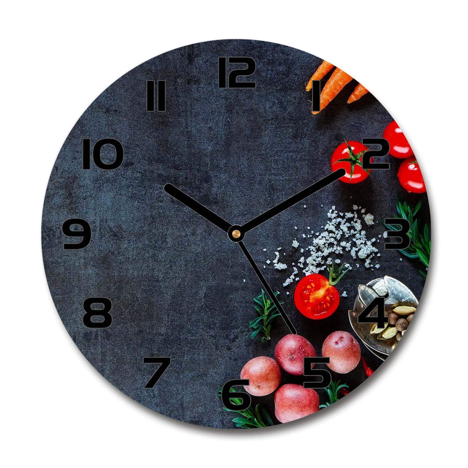 Horloge murale silencieuse Tulup en verre de sécurité pour éliminer le tic-tac