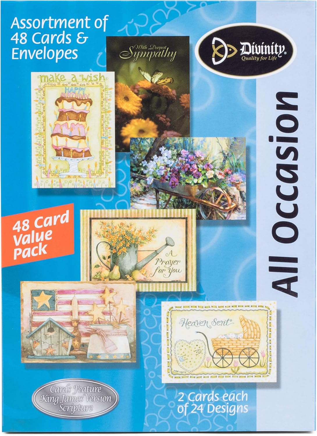 Boxed Greeting Cards - All Occasion Cards Value Pack - Set of 48