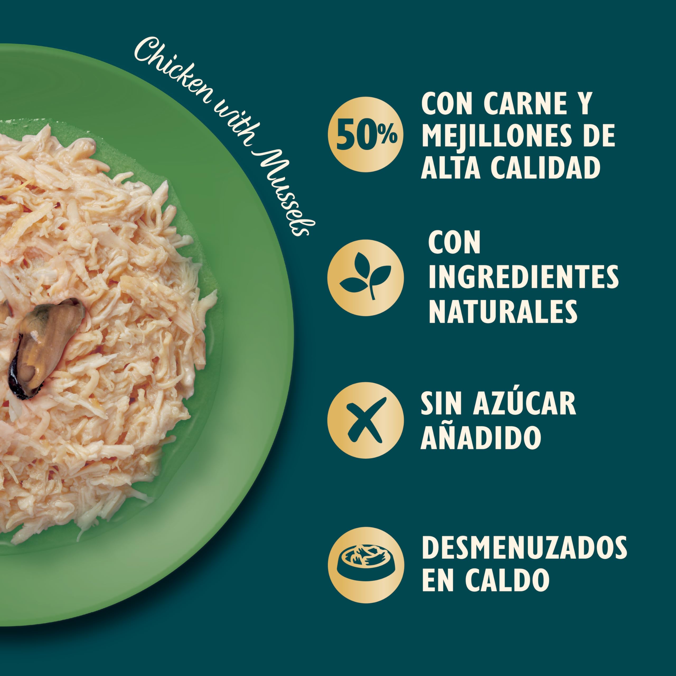 Lily’s Kitchen Filetes de Pollo con Mejillones para Gatos Adultos – Comida Húmeda Natural en Caldo, Sin Cereales (Pack 24 x 70 g)