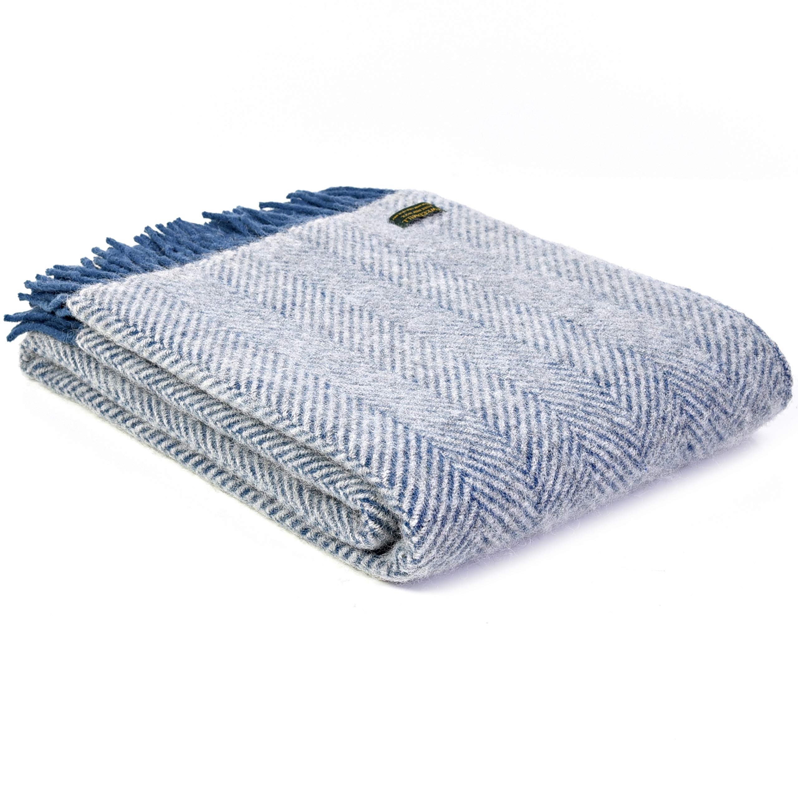 Ancien Jeté De Couverture Tweedmill En Laine 100% - Motif à Carreaux Vintage, Fabriqué Au Royaume-Uni - 43x62 Cm