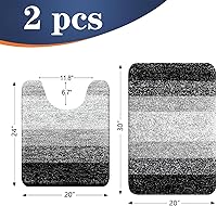Vista 285 de OLANLY Juego de 2 alfombras de baño de 2 piezas, alfombras de baño de microfibra suave y absorbente y alfombra de inodoro con contorno