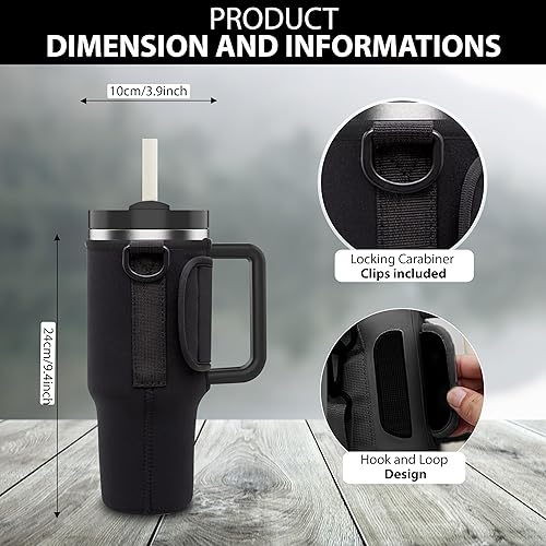 Miniatura 3 de Bolsa de transporte de hombro Stanley Cup (se adapta tanto a 30 oz 40 onzas) soporte para vasos Stanley Simple Modern con correa ajustable y clip de