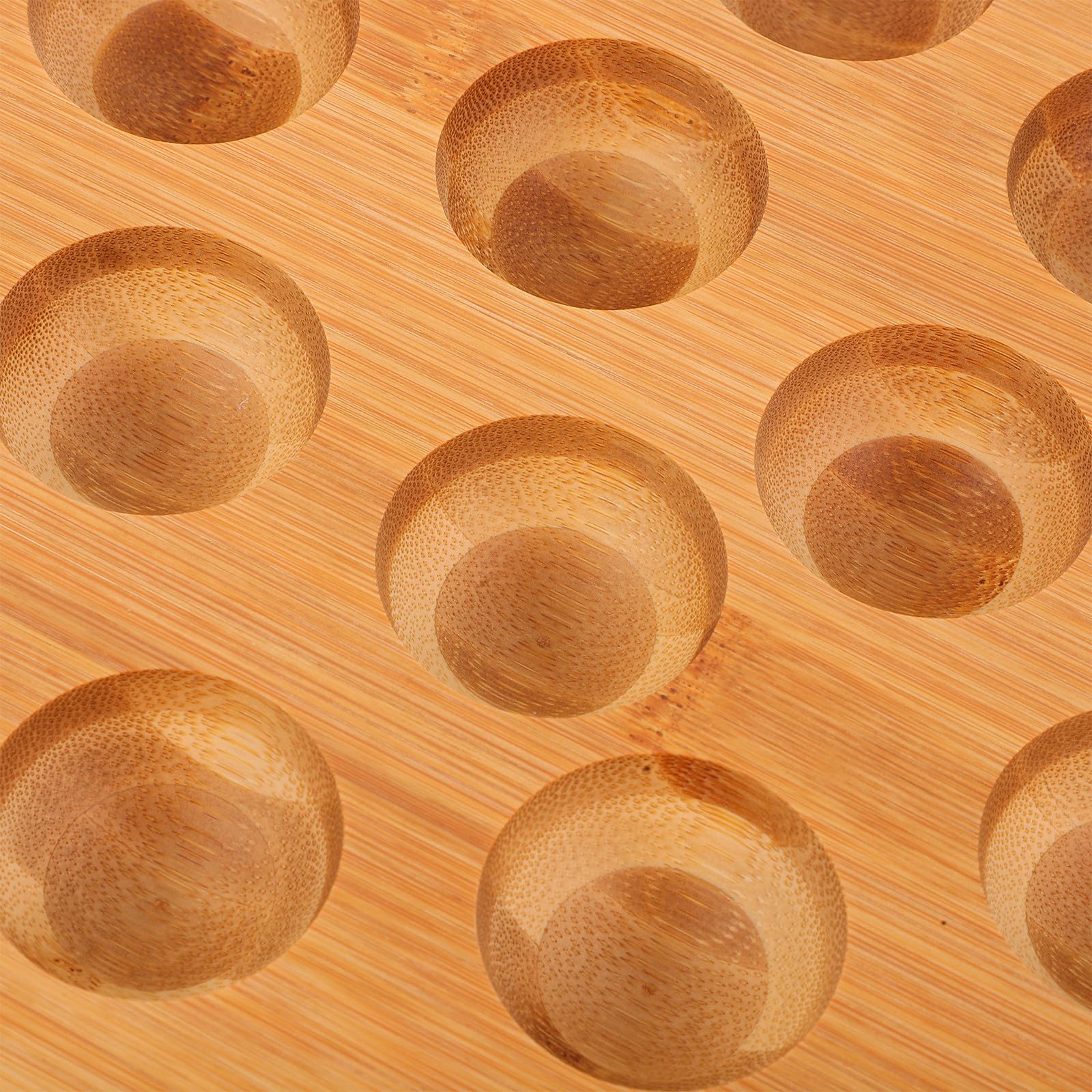 Porte-œufs en Bois Naturel 24 Compartiments – Plateau Organiseur pour Œufs Frais, Support Compact pour Réfrigérateur et Plan de Travail, Accessoire Rangement la Cuisine Pratique