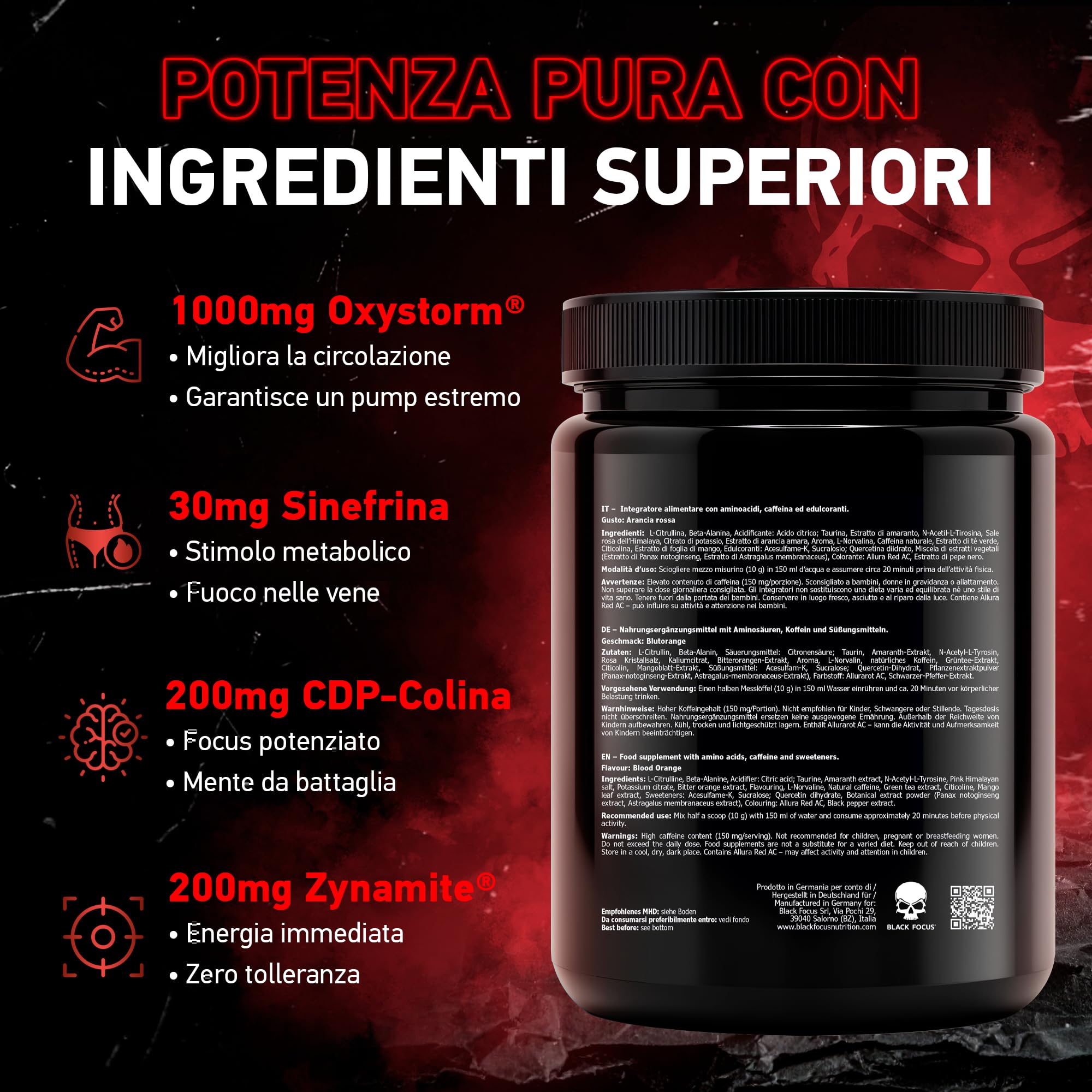 Pro 3.0 Pre-Workout Potente 400 g - Formula ad Alta Intensità con Caffeina, Zynamite, L-Citrullina, Oxystorm - Frutto del Drago - Made in Germany - 20 Porzioni
