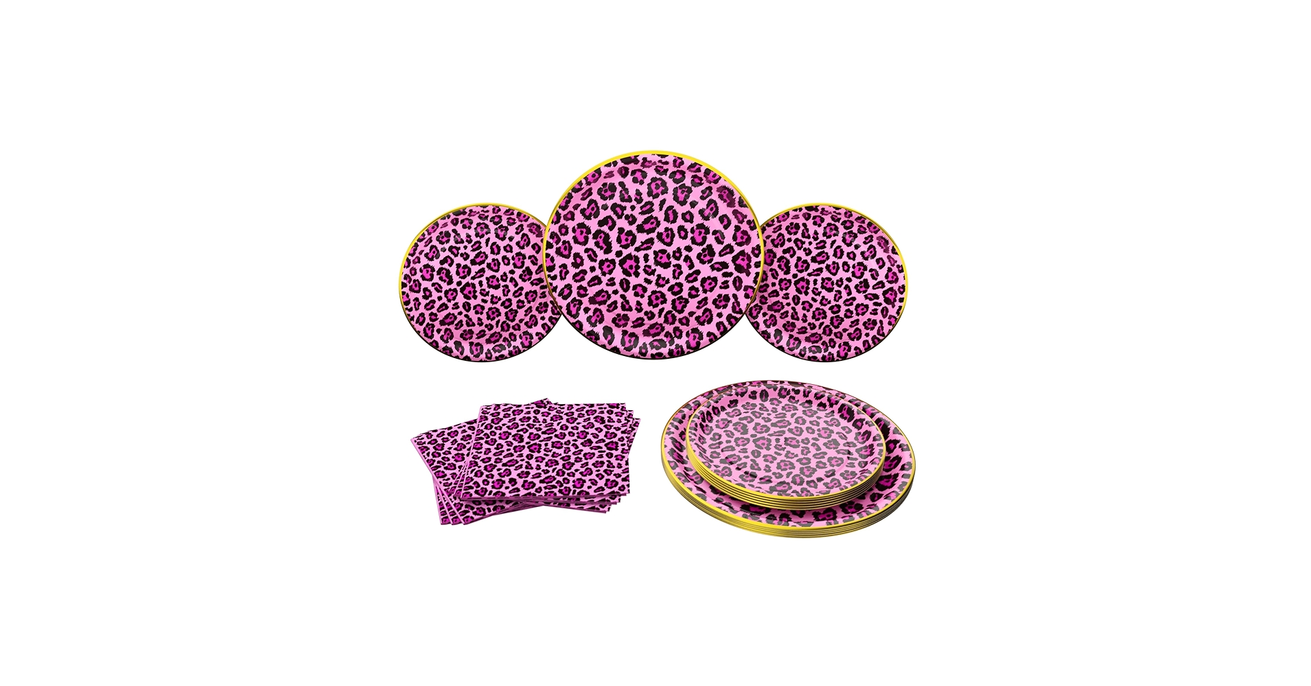 Amazon.com: Blue Orchards Pink Leopard Party Plates and