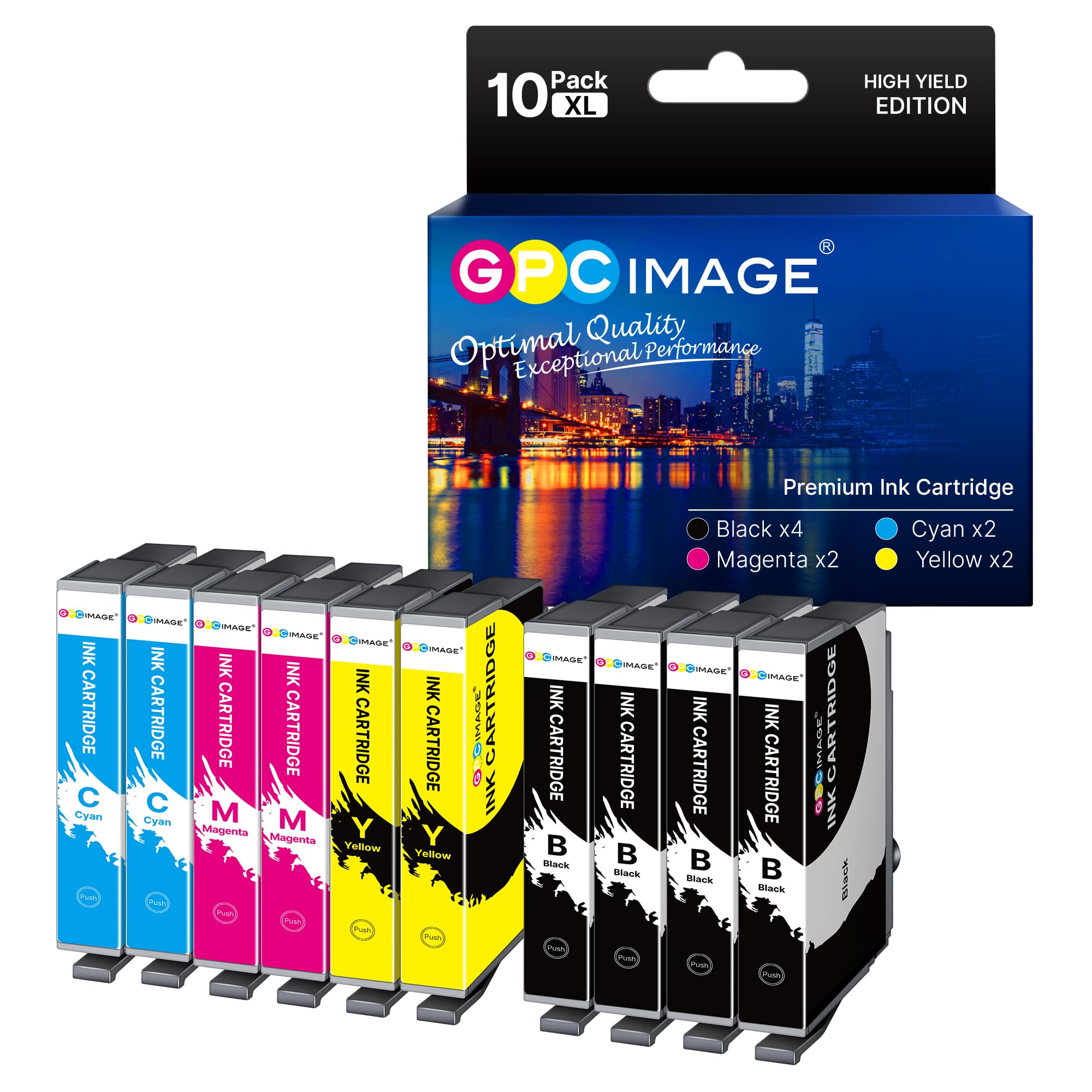 GPC Image 604XL Cartouches compatibles pour Epson 604 XL Multipack pour Expression Home XP-2200 XP-2205 XP-3200 XP-3205 XP-4200 XP-4205 Workforce WF-2910 WF-2930 WF-2935 WF-2950 (10-Pack)