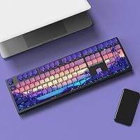 Vista 8 de JSJT Teclas PBT - Tecla translúcida con impresión lateral, estilo multicolor con brillo personalizado, juego de 124 teclas de perfil Cherry