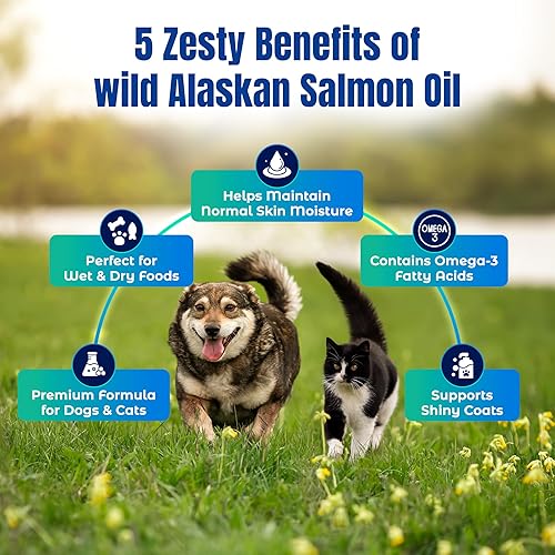 Miniatura 7 de Life Line Pet Nutrition Suplemento omega-3 de aceite de pescado salvaje de Alaska para piel y pelaje, apoya la salud cerebral, ocular y cardíaca en