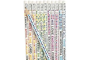 Fun Express Colorful Bible Verse Pencils - Bulk Set of 24 -...
