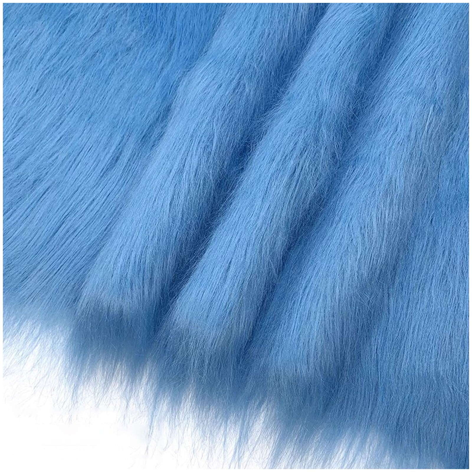 YZRXD Shaggy Faux Fur Fabric Long Pile Fluffy Fake Fur Luxury Craft Material 180cm(70inch) Wide for Gnomes, Sewing, Costumes, Fursuits, Decorations(Size:1.8x0.5m(70x19in),Color:sky blue)