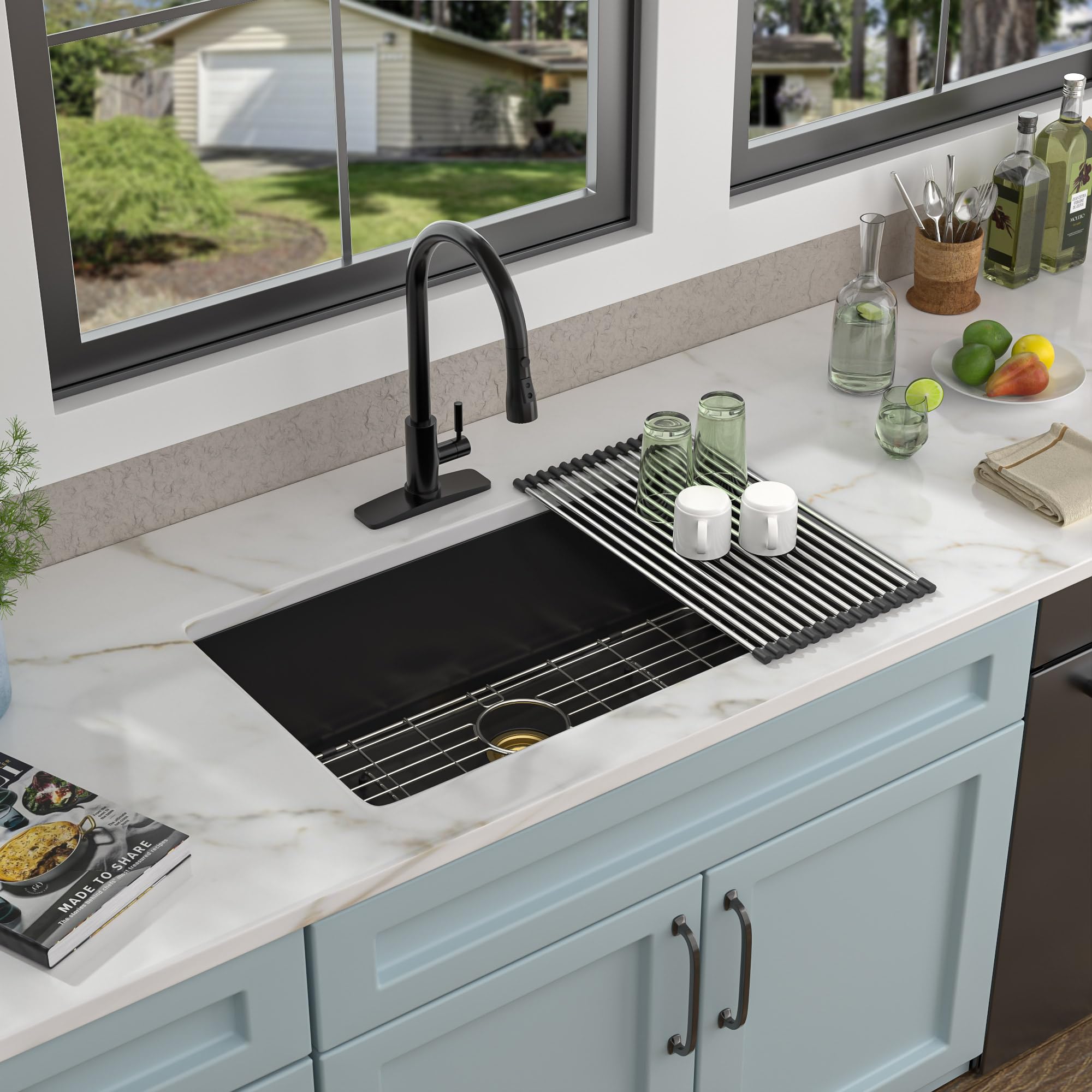 Snapklik.com : 33 Granite Composite Kitchen Sink - 33"19" Granite