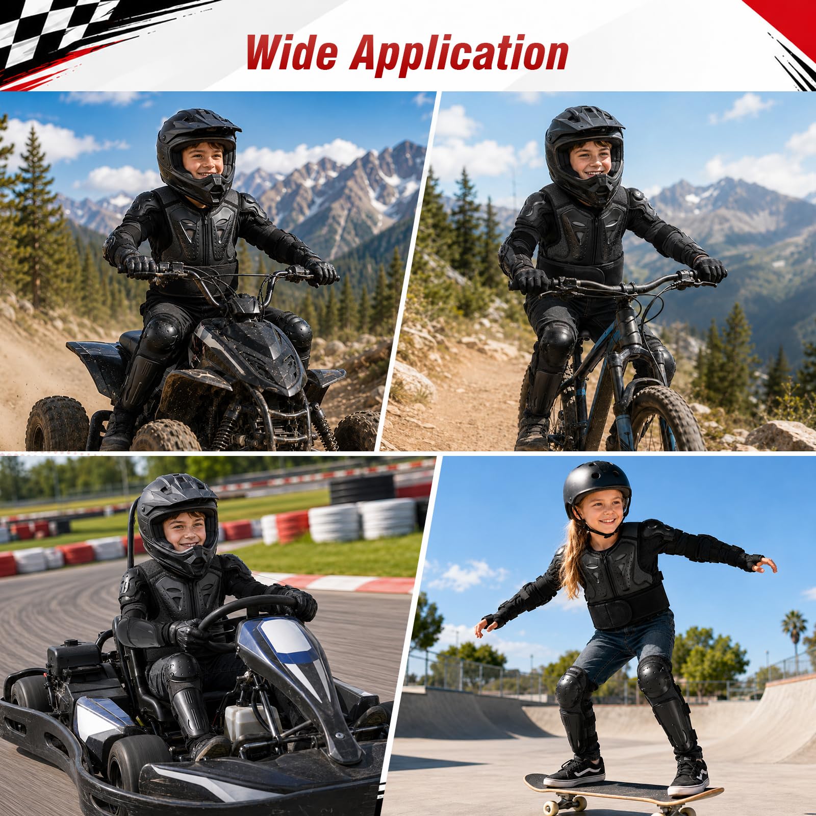 yeesport Brustpanzer Kinder Protektoren Set, MTB Rückenprotektor Kinder
