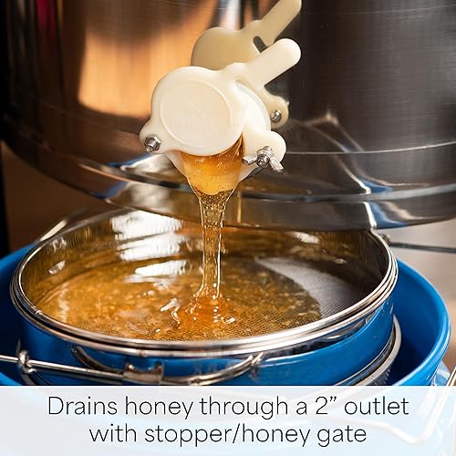Miniatura 4 de VIVO Extractor eléctrico de miel 2 bastidor, acero inoxidable, girador de tambor de panal accionado BEE-V002E
