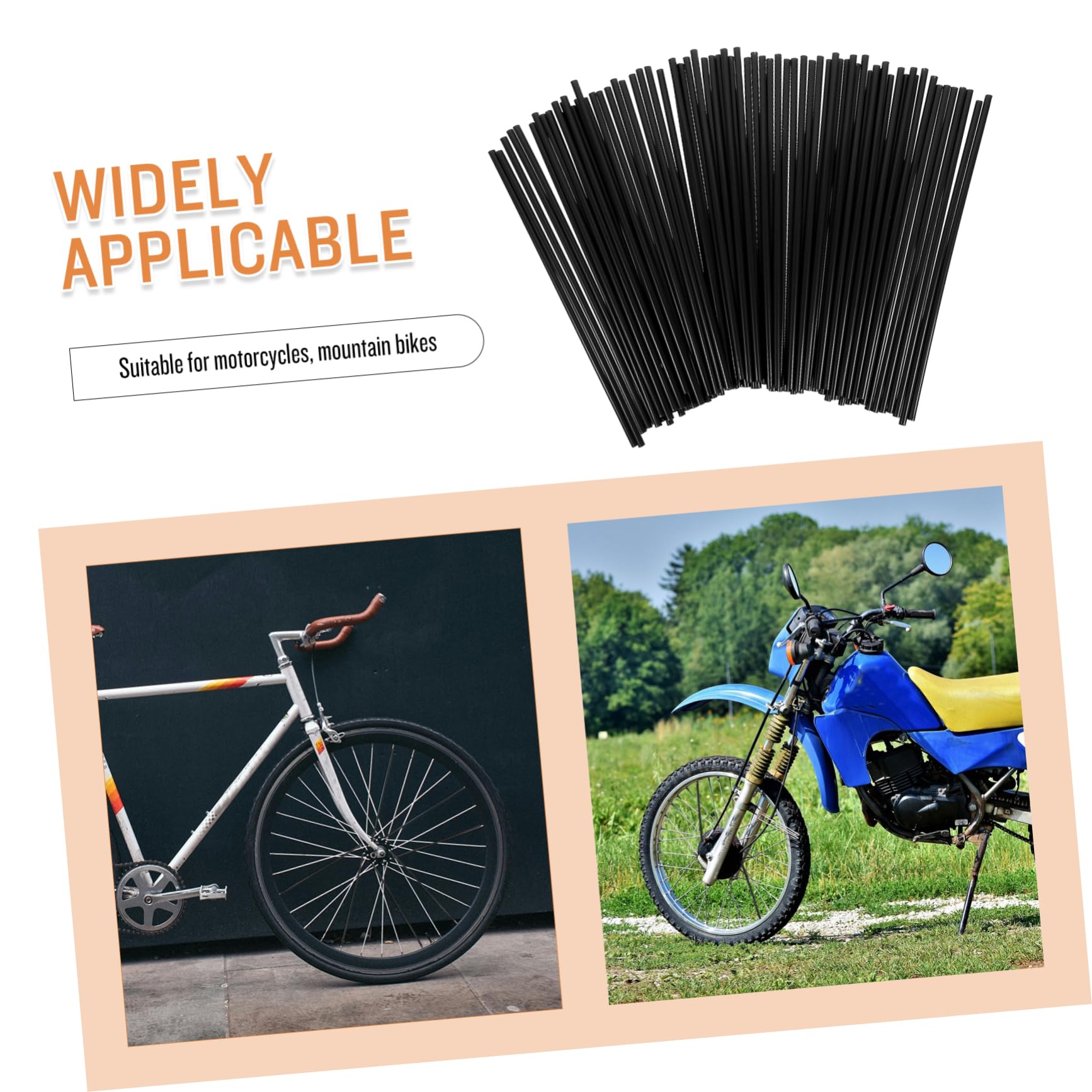 ABOOFAN Bicycle Spoke Wraps 72 Pieces Plastic Wheel Tube Covers for Mountain Bikes Easy Install Rim Protector for Bikes