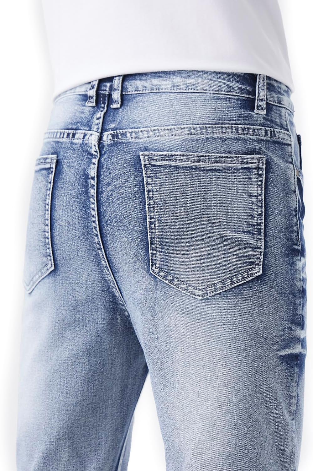 Jeans for Men Stretch Slim Fit Denim Comfort Flex Waist Colored Pants Strechy Regular Fit Tapered Leg - Image 8