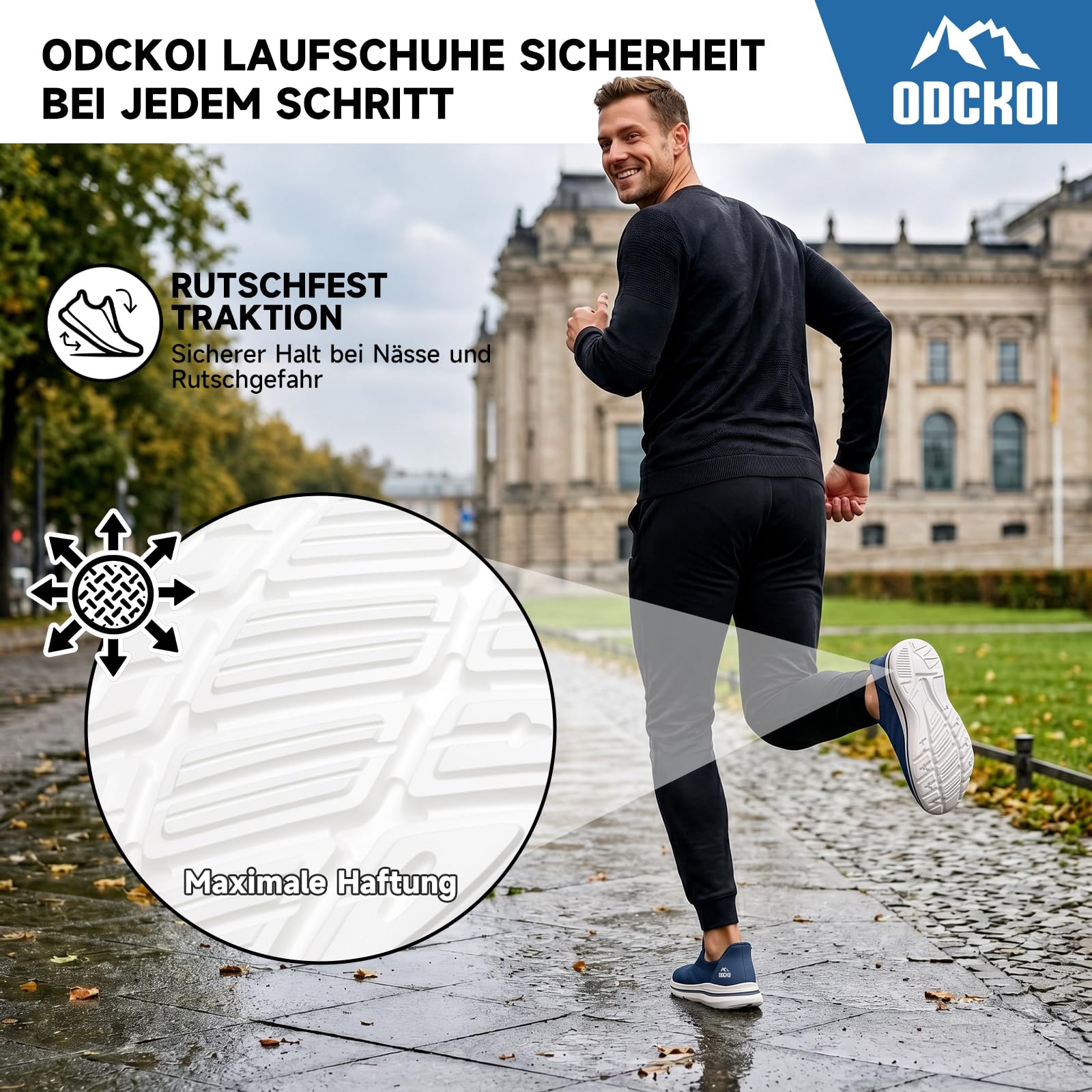 ODCKOI Slip On Sneaker Herren Ohne Schnürsenkel Schuhe Outdoor Sportschuhe Leichtgewichts Atmungsaktiv Hand-Free Freizeit Straßenlaufschuhe