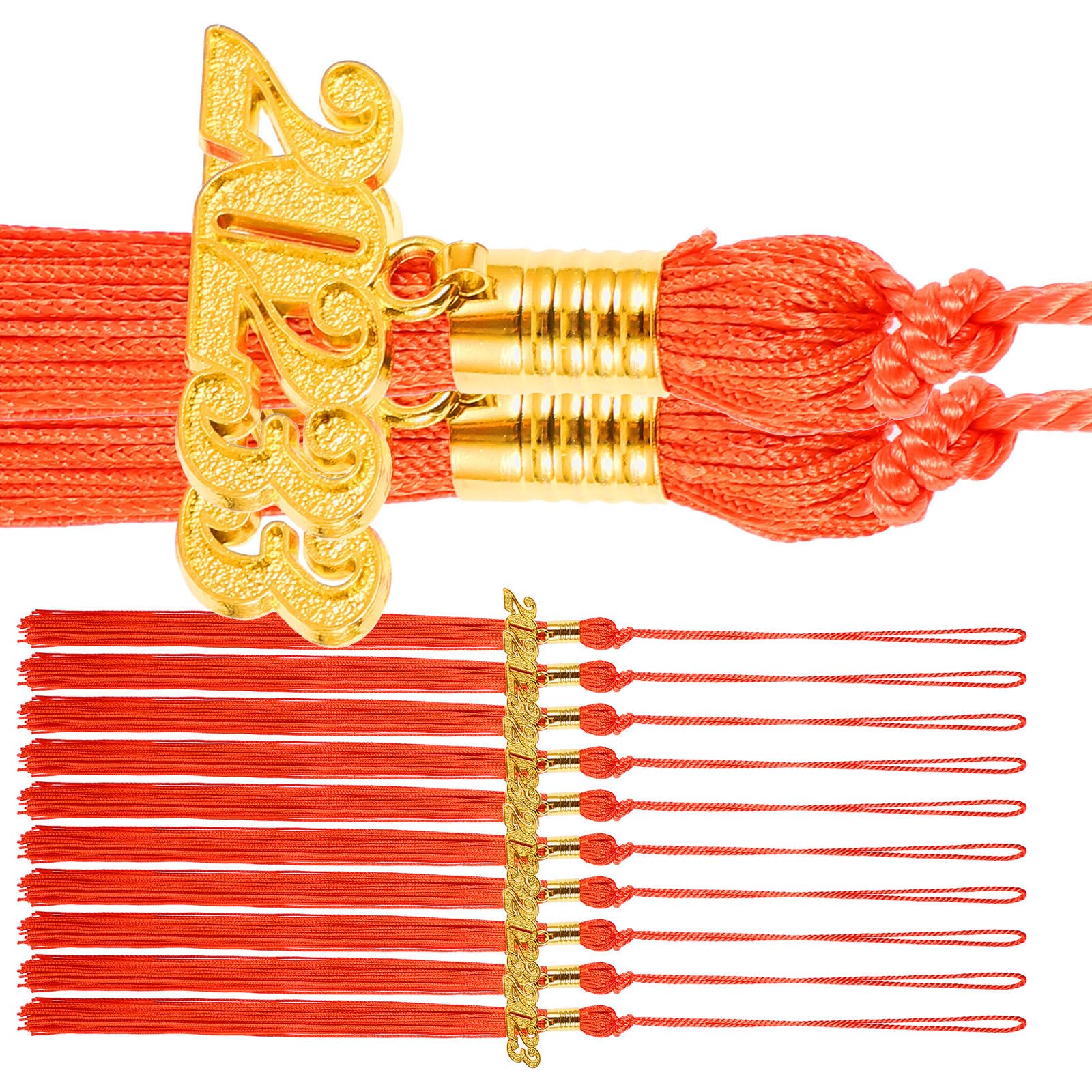 Borlas de Graduación Naranja Evita Deshilachados en la Ceremonia Escolar Kit 12