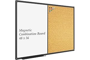 Combination White Board And Cork Bulletin Board 48" x 36" Combo Dry...
