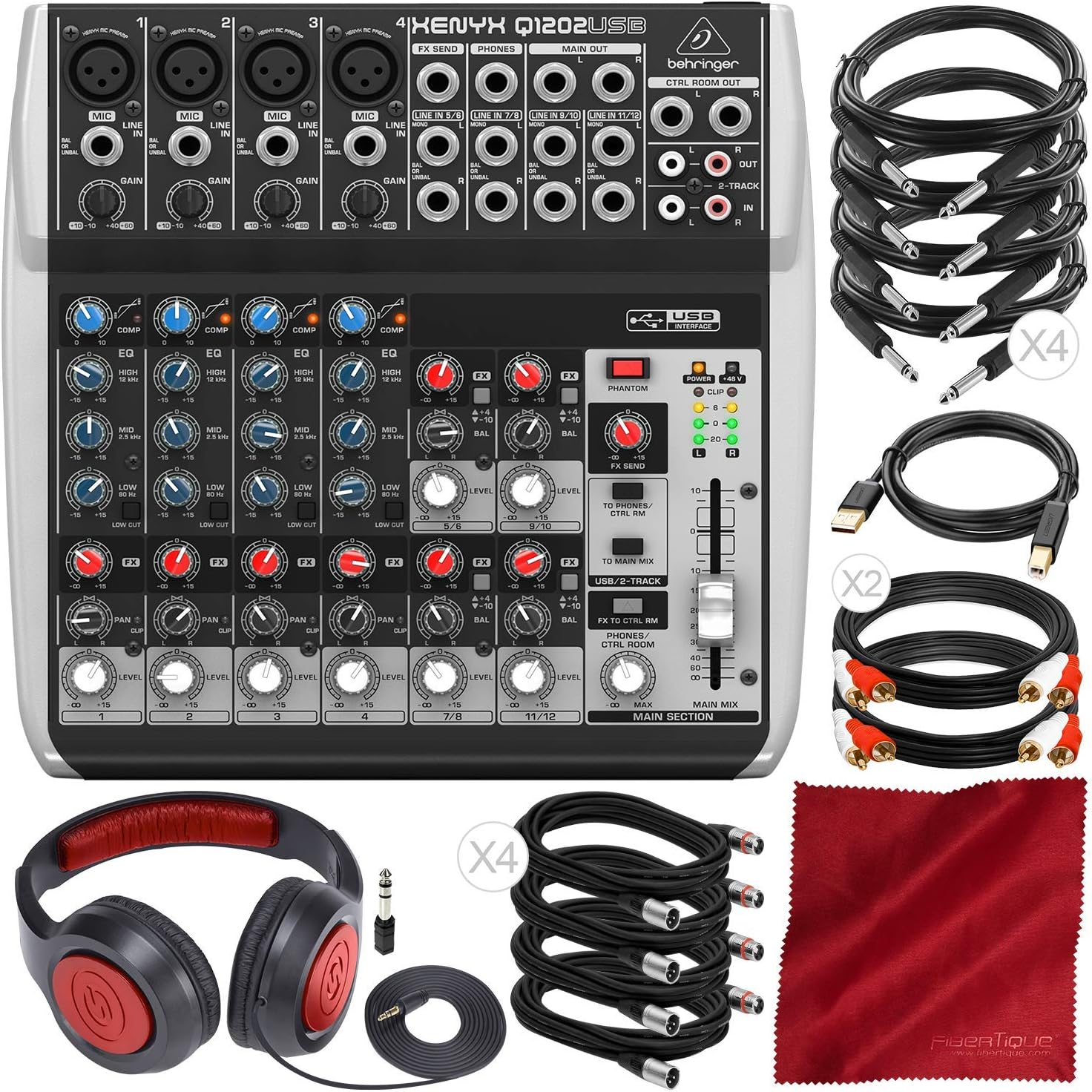 Behringer XENYX Q1202USB 12Input, 2Bus Mixer with