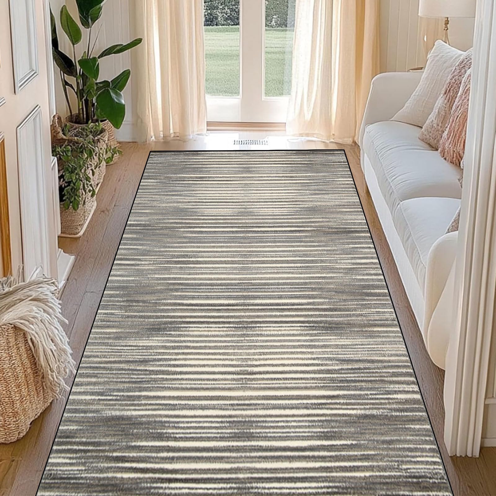 Tapis couloir long lavable de 110x420 cm idéal pour une entrée chaleureuse