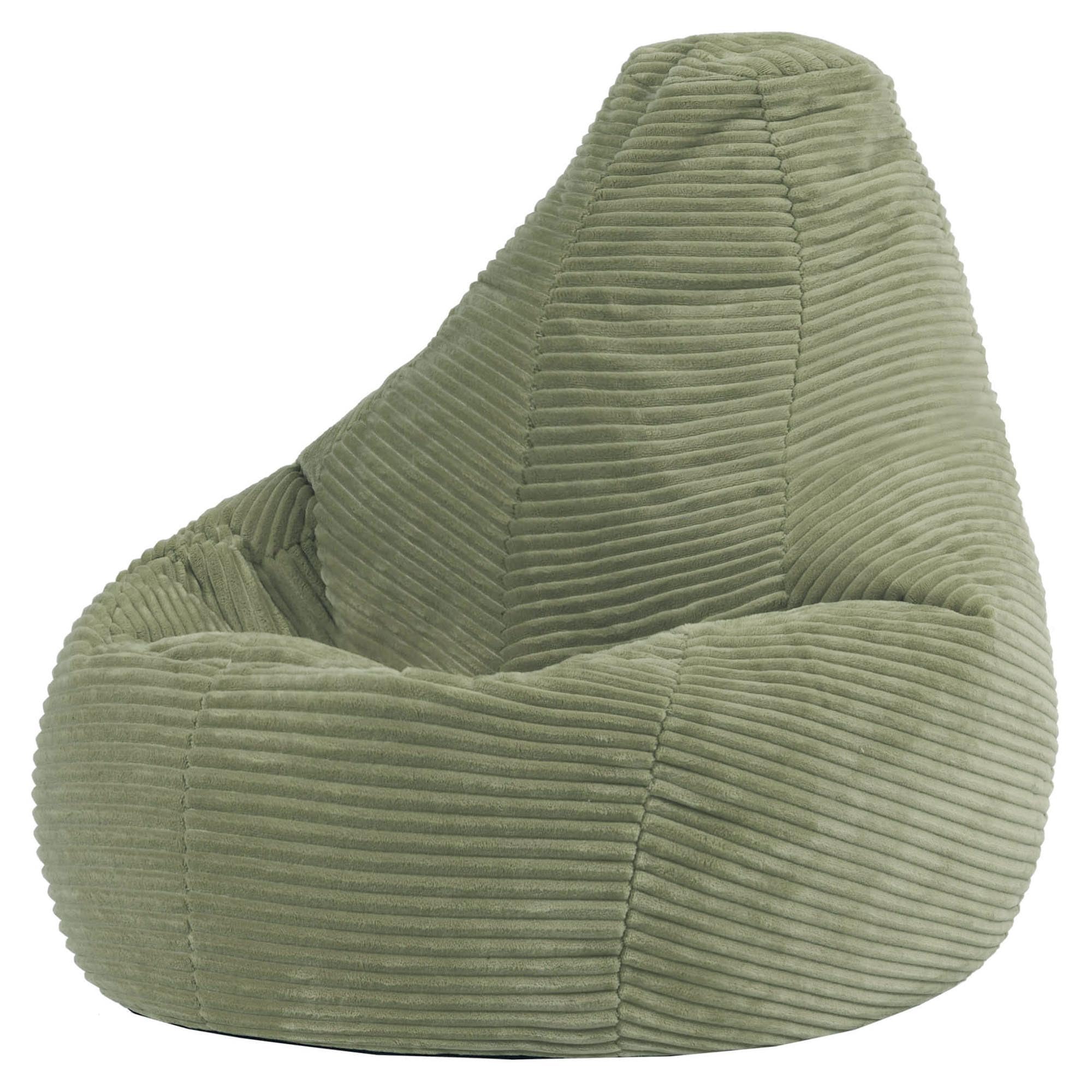 icon Dalton Kids Bean Bag, Sage Green, Cord Kids Bean Bag Chair with Filling Included for Girls and Boys, Childrens Chair, Beanbags for Children, Playroom Décor, Bedroom Accessories