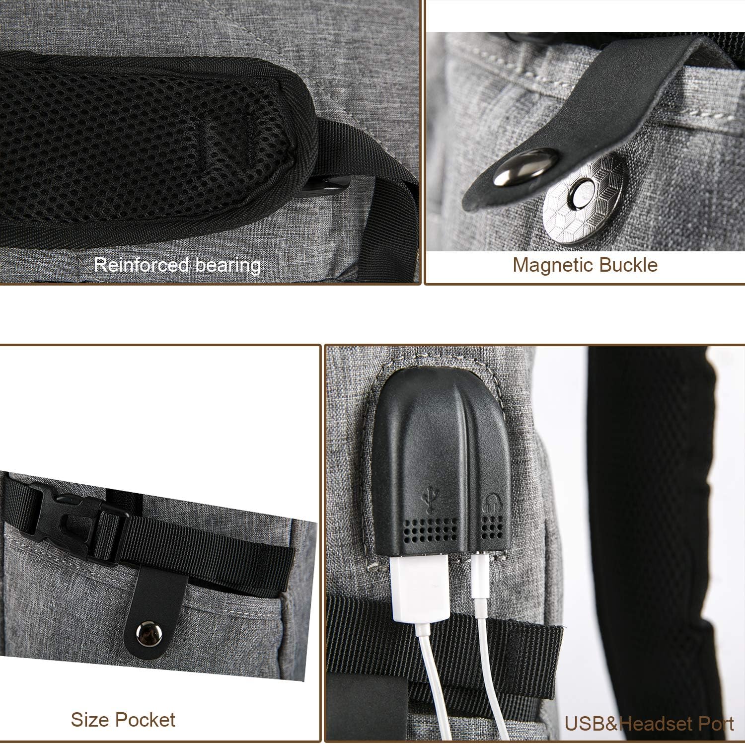 Cafele Laptop Backpack Anti-Theft Water Resistant Bookbag for Trip School w/USB : Electronics