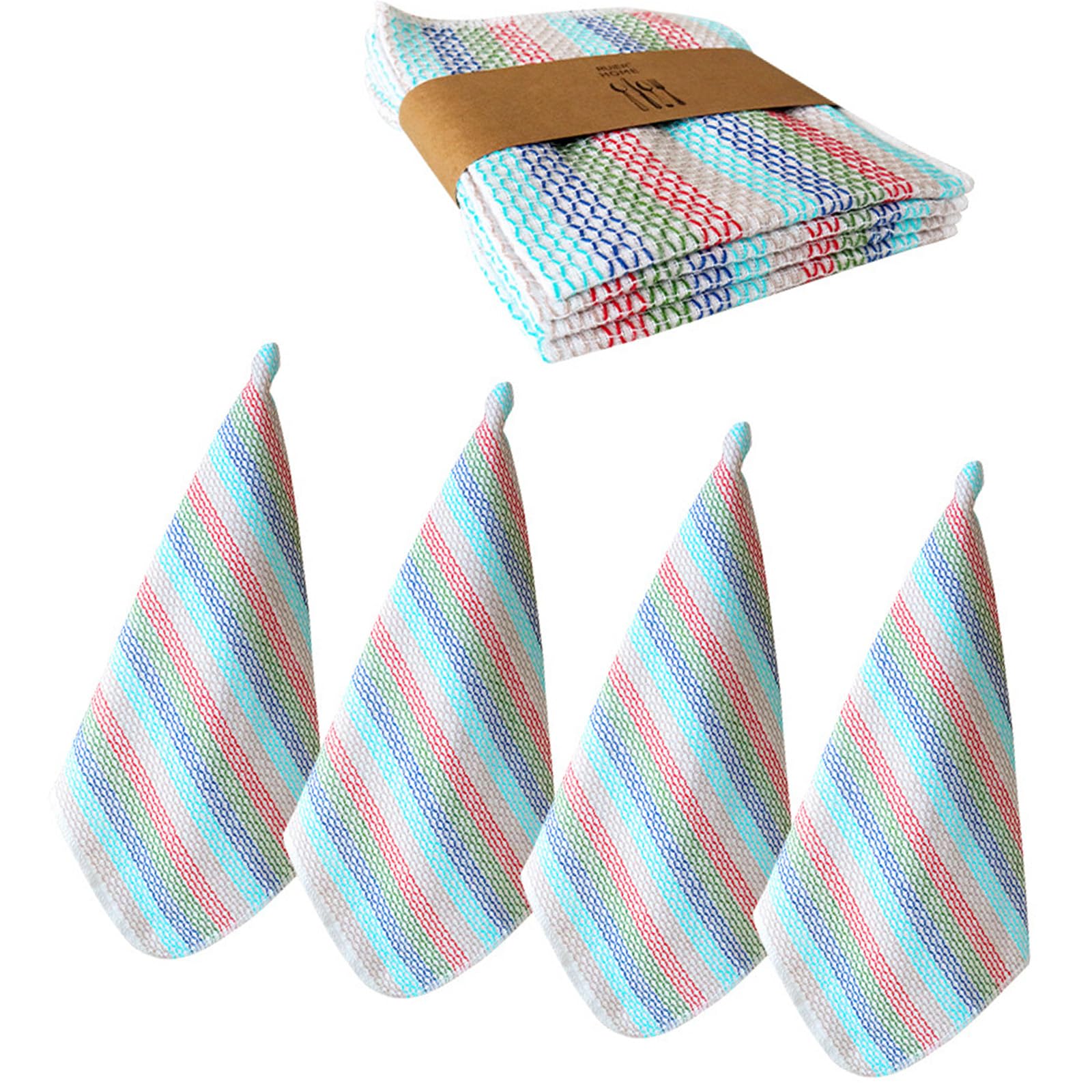 HDOYTXXM 4Pcs Soft Absorbent Cotton Kitchens Towels Quick Drying Dishwashing Cloths Cleaning Rag for Glassware Surfaces Kitchens Cloths Set
