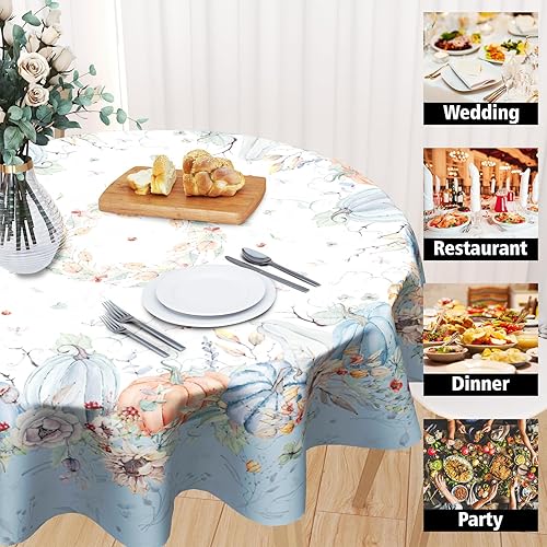 Miniatura 4 de Mantel de cuadros con corona de lavanda decoración de granja flores moradas francesas manteles redondos de poliéster lavables para cocina fiesta